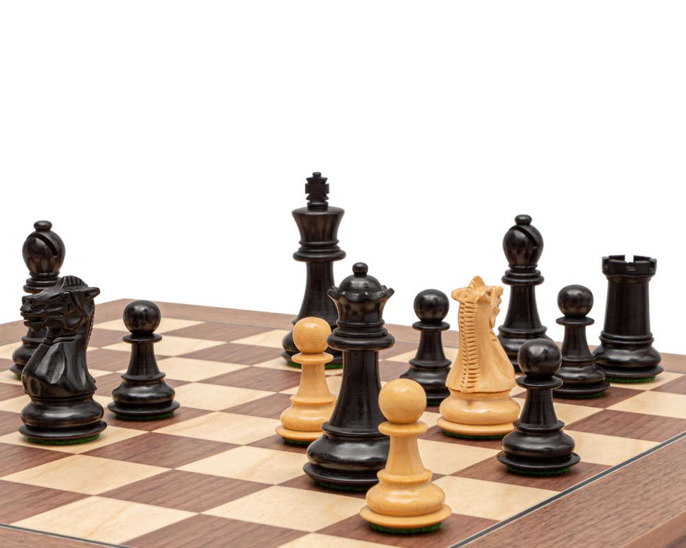 The Old English Black And Walnut Chess Set 4 The Old English Black And Walnut Chess Set - Image 4