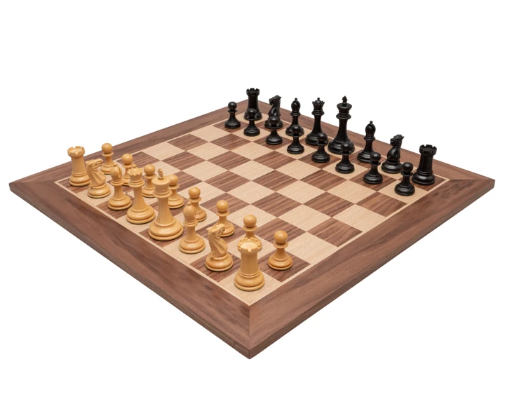 The Old English Elite Walnut And Black Deluxe Chess Set 1 The Old English Elite Walnut And Black Deluxe Chess Set