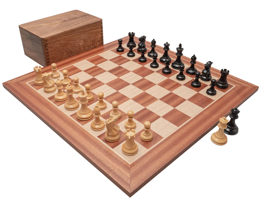 The Tournament Black And Mahogany Chess Set With Case 1 The Tournament Black And Mahogany Chess Set With Case