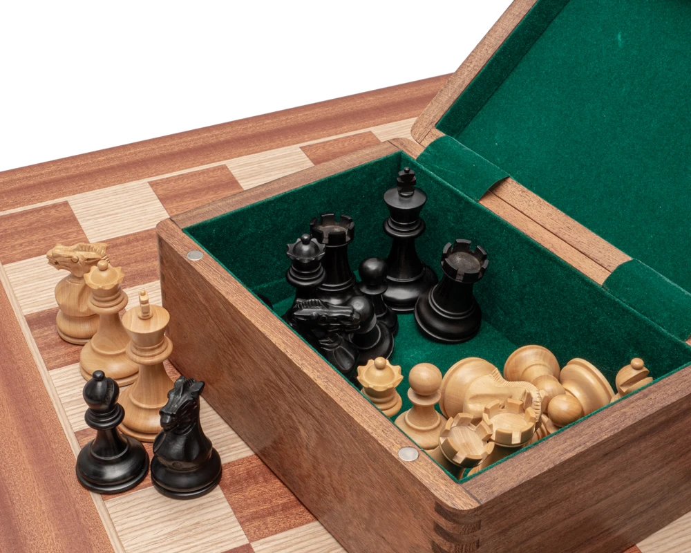 The Tournament Black And Mahogany Chess Set With Case 4 The Tournament Black And Mahogany Chess Set With Case - Image 4