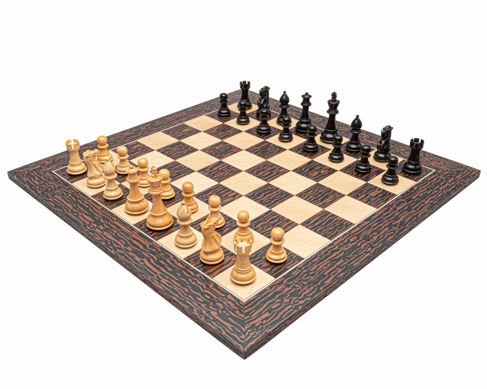 Classic Staunton Tiger Ebony And Black Chess Set 1 Classic Staunton Tiger Ebony And Black Chess Set