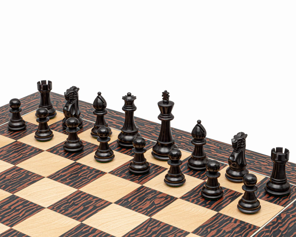 Classic Staunton Tiger Ebony And Black Chess Set 2 Classic Staunton Tiger Ebony And Black Chess Set - Image 2
