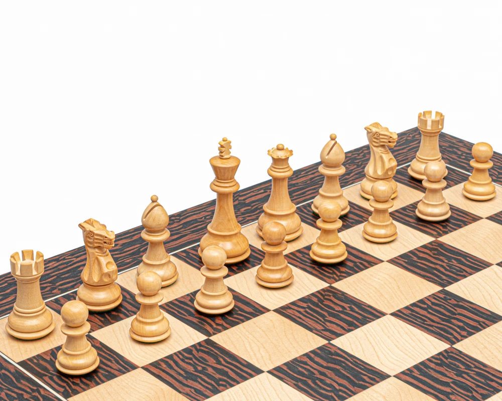 Classic Staunton Tiger Ebony And Black Chess Set 3 Classic Staunton Tiger Ebony And Black Chess Set - Image 3