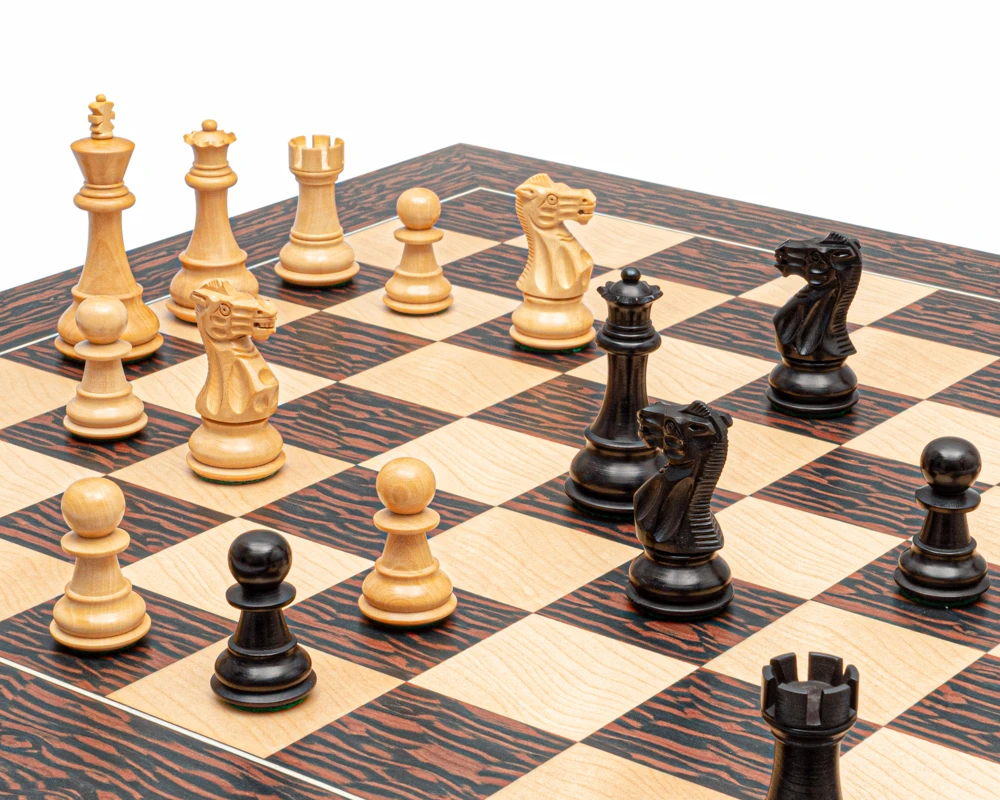 Classic Staunton Tiger Ebony And Black Chess Set 4 Classic Staunton Tiger Ebony And Black Chess Set - Image 4