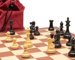 The British Staunton Black And Mahogany Chess Set -Board Games - Chess And Cards Shop RCPB532 02