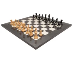 The Sovereign Ebony And Grey Briarwood Luxury Chess Set