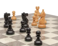 The Atlantic Black And Ash Burl Chess Set -Board Games - Chess And Cards Shop RCPB550 03