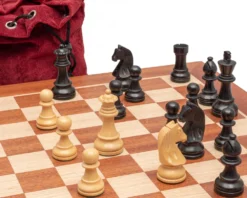 The Down Head Black Mahogany Compact Chess Set With Bag -Board Games - Chess And Cards Shop RCPB553 02