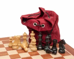 The Down Head Black Mahogany Compact Chess Set With Bag -Board Games - Chess And Cards Shop RCPB553 03