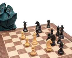 The Down Head Black And Walnut Compact Chess Set With Bag -Board Games - Chess And Cards Shop RCPB554 02