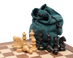 The Down Head Black And Walnut Compact Chess Set With Bag -Board Games - Chess And Cards Shop RCPB554 03