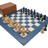 The Blue And Black Tournament Chess Set With Case
