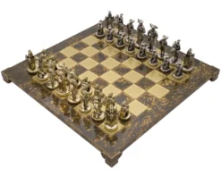 The Manopoulos Medieval Knights Luxury Chess Set With Wooden Case - LARGE