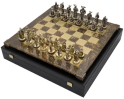 The Manopoulos Medieval Knights Luxury Chess Set With Wooden Case - LARGE 13 The Manopoulos Medieval Knights Luxury Chess Set With Wooden Case - LARGE -Board Games - Chess And Cards Shop S12BRO 06