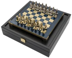 The Manopoulos Byzantine Empire Chess Set With Wooden Case In Blue - COMPACT 13 The Manopoulos Byzantine Empire Chess Set With Wooden Case In Blue - COMPACT -Board Games - Chess And Cards Shop S1BLU 06