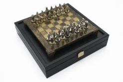 The Manopoulos Byzantine Empire Chess Set With Wooden Case In Brown - COMPACT -Board Games - Chess And Cards Shop S1BR 2