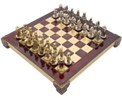 The Manopoulos Byzantine Empire Chess Set With Wooden Case In Red - COMPACT