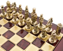 The Manopoulos Byzantine Empire Chess Set With Wooden Case In Red - COMPACT -Board Games - Chess And Cards Shop S1RED 02