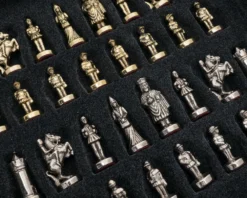 The Manopoulos Byzantine Empire Chess Set With Wooden Case In Red - COMPACT -Board Games - Chess And Cards Shop S1RED 05