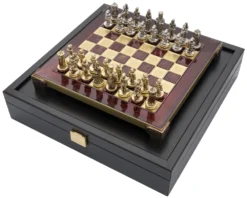 The Manopoulos Byzantine Empire Chess Set With Wooden Case In Red - COMPACT -Board Games - Chess And Cards Shop S1RED 06