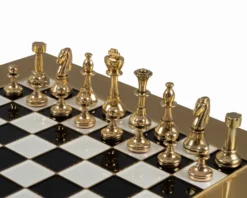 The Manopoulos Staunton Gold & Silver Chess Set With Wooden Case - SMALL 9 The Manopoulos Staunton Gold & Silver Chess Set With Wooden Case - SMALL -Board Games - Chess And Cards Shop S32BLA 02