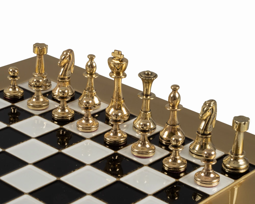 The Manopoulos Staunton Gold & Silver Chess Set With Wooden Case - SMALL 3 The Manopoulos Staunton Gold & Silver Chess Set With Wooden Case - SMALL - Image 3