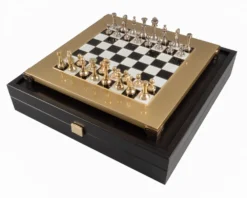 The Manopoulos Staunton Gold & Silver Chess Set With Wooden Case - SMALL 13 The Manopoulos Staunton Gold & Silver Chess Set With Wooden Case - SMALL -Board Games - Chess And Cards Shop S32BLA 06