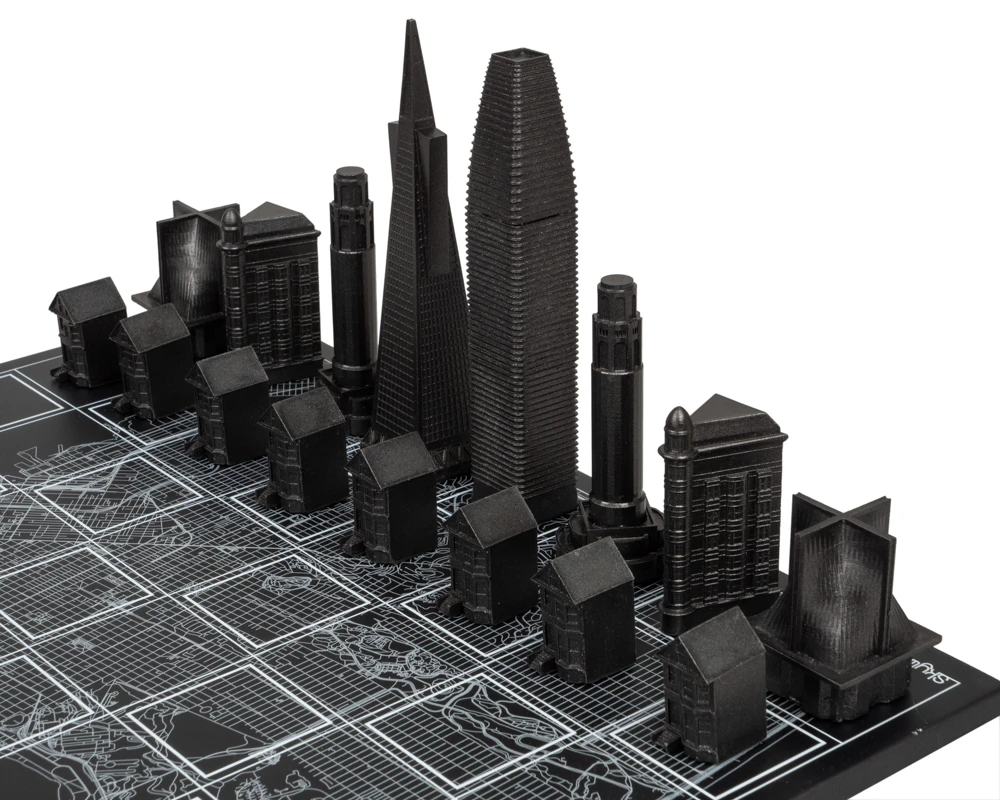 Skyline Premium San Francisco Edition Metal Chess Set With Wooden Map Board 2 Skyline Premium San Francisco Edition Metal Chess Set With Wooden Map Board - Image 2