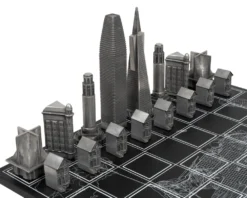 Skyline Premium San Francisco Edition Metal Chess Set With Wooden Map Board 9 Skyline Premium San Francisco Edition Metal Chess Set With Wooden Map Board -Board Games - Chess And Cards Shop SKY019 02