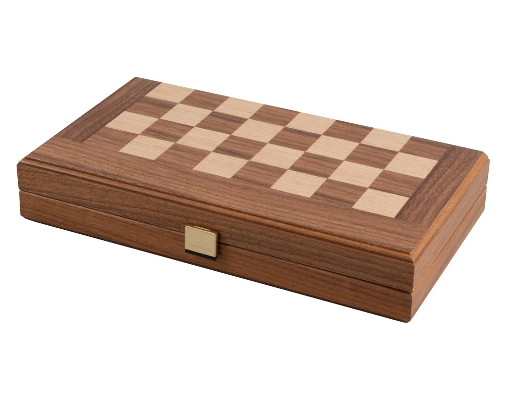 American Walnut Backgammon And Chess Combination Set - Travel Size - With Deluxe Philos Cups 1 American Walnut Backgammon And Chess Combination Set - Travel Size - With Deluxe Philos Cups