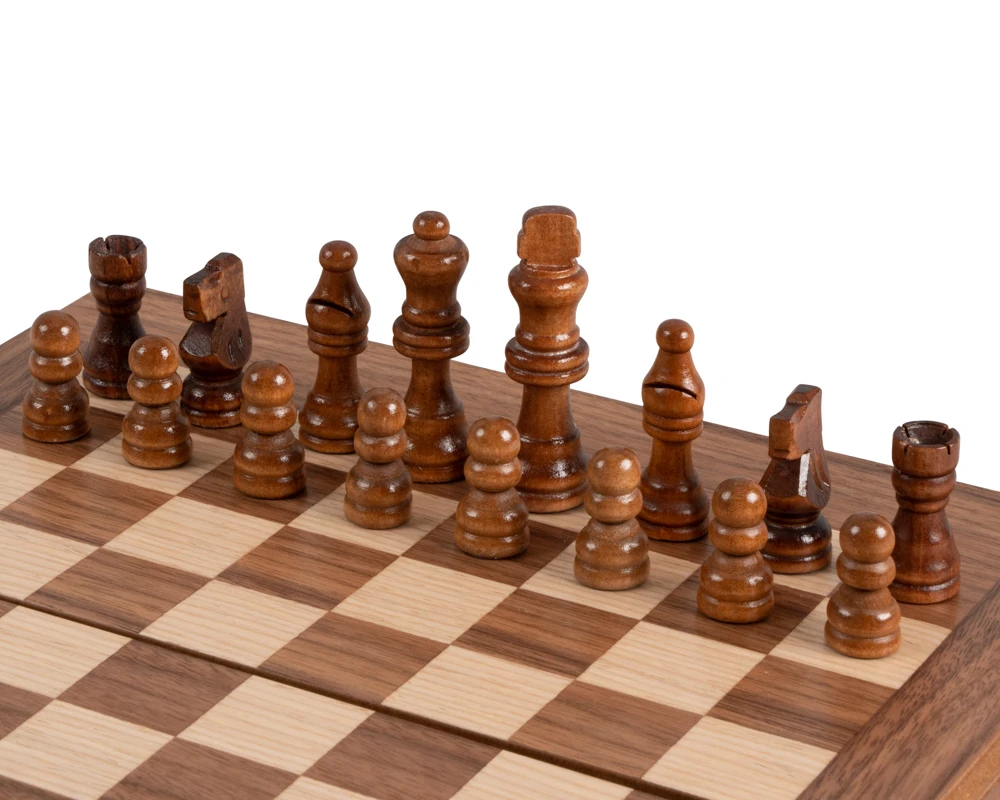 American Walnut Backgammon And Chess Combination Set - Travel Size - With Deluxe Philos Cups 2 American Walnut Backgammon And Chess Combination Set - Travel Size - With Deluxe Philos Cups - Image 2