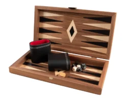 American Walnut Backgammon And Chess Combination Set - Travel Size - With Deluxe Philos Cups 21 American Walnut Backgammon And Chess Combination Set - Travel Size - With Deluxe Philos Cups -Board Games - Chess And Cards Shop TS3K 08