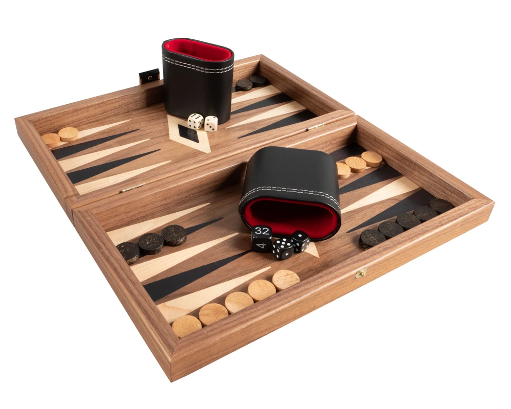 American Walnut Backgammon And Chess Combination Set - Travel Size - With Deluxe Philos Cups 9 American Walnut Backgammon And Chess Combination Set - Travel Size - With Deluxe Philos Cups - Image 9