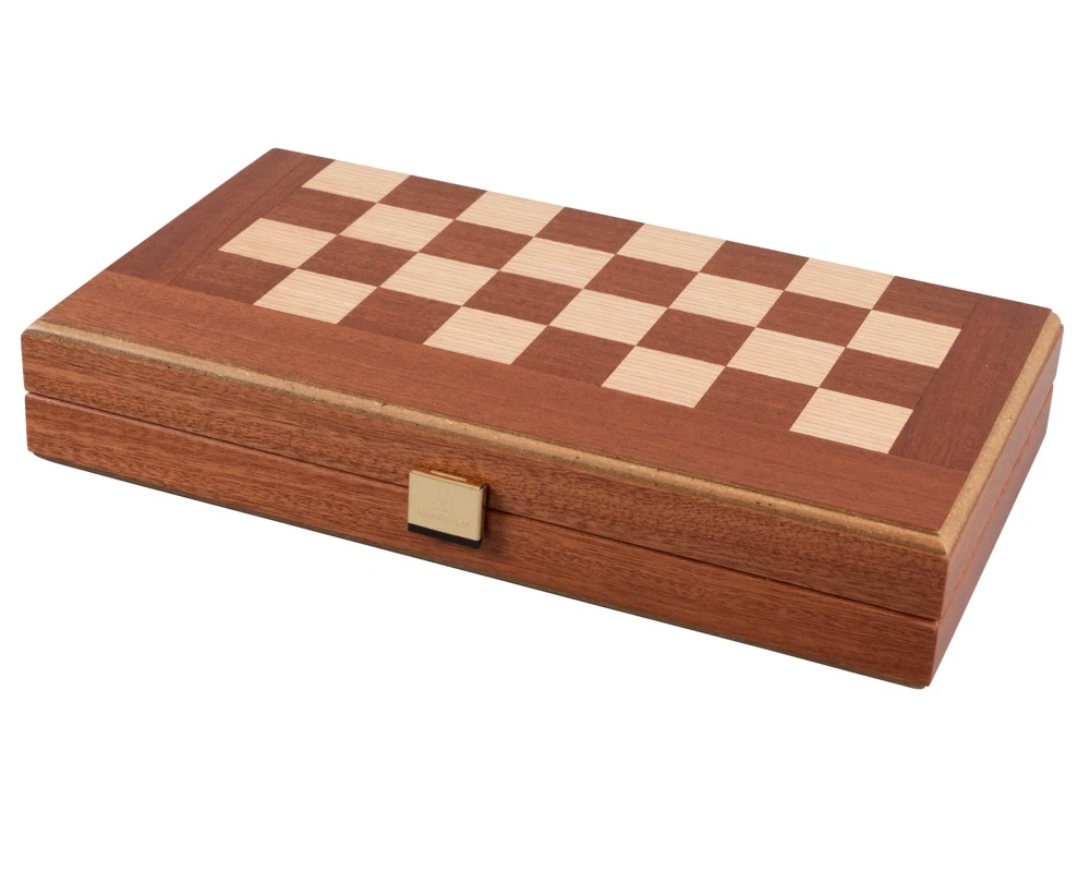 Mahogany Combination Backgammon And Chess Set - Travel Size - With Deluxe Philos Cups 1 Mahogany Combination Backgammon And Chess Set - Travel Size - With Deluxe Philos Cups