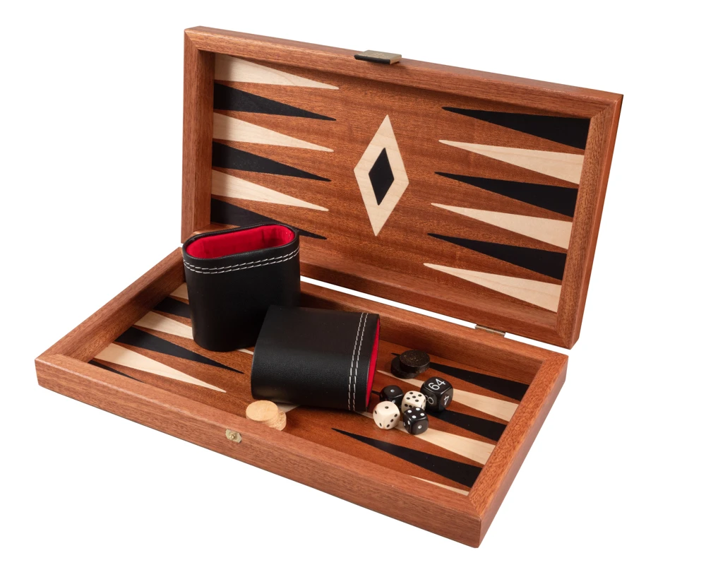 Mahogany Combination Backgammon And Chess Set - Travel Size - With Deluxe Philos Cups 9 Mahogany Combination Backgammon And Chess Set - Travel Size - With Deluxe Philos Cups - Image 9