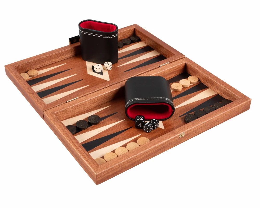 Mahogany Combination Backgammon And Chess Set - Travel Size - With Deluxe Philos Cups 10 Mahogany Combination Backgammon And Chess Set - Travel Size - With Deluxe Philos Cups - Image 10