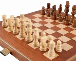 Mahogany Combination Backgammon And Chess Set - Travel Size - With Deluxe Philos Cups 27 Mahogany Combination Backgammon And Chess Set - Travel Size - With Deluxe Philos Cups -Board Games - Chess And Cards Shop TS3MBLA 13